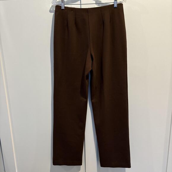 Coldwater Creek Pants Women 10 Brown Classic Fit Trouser Stretch Straight Ponte - Picture 4 of 11